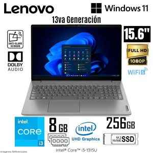 LAPTOP LENOVO V15 G4 I3-1315U 8GB RAM 256GB SSD 15.6 PULG FHD
