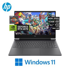 LAPTOP HP VICTUS R7-8845HS 16GB RAM DDR5 512GB SSD 8GB RTX4070 16.1 PULG FHD