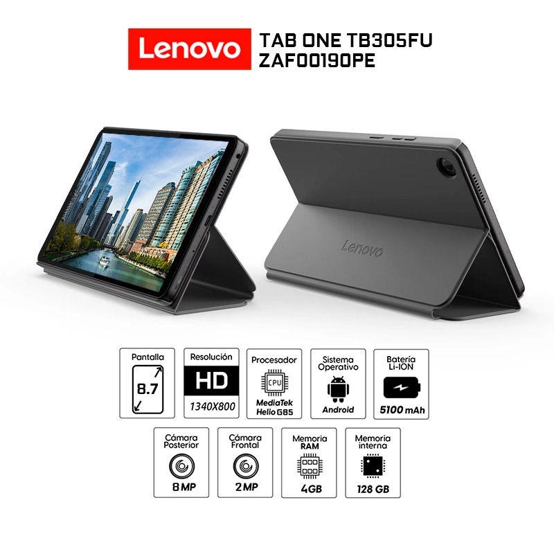 TABLET LENOVO TAB ONE 4GB RAM 128GB 8.7 PULG + FOLIO