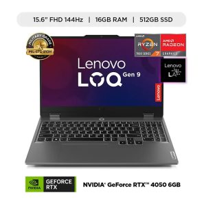 LAPTOP LENOVO LOQ R7-7435HS 16GB RAM DDR5 512GB SSD 6GB RTX4050 15.6 PULG FHD