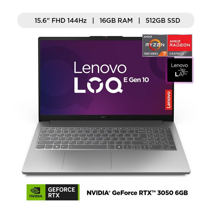 LAPTOP LENOVO LOQ R7-7735HS 16GB RAM DDR5 512GB SSD 6GB RTX3050 W11