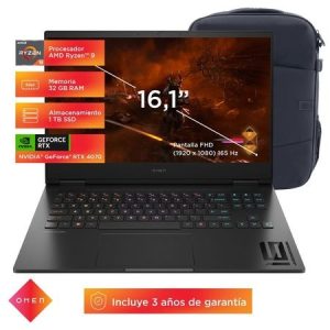 LAPTOP OMEN R9-7940HS 32GB RAM DDR5 1TB SSD 8GB RTX4070 16.1 PULG FHD 165Hz WINDOWS 11