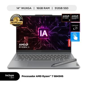 laptop lenovo r7-8845hs 16gb ram ddr5 512gb ssd 14 pulg wuxga 2 en 1