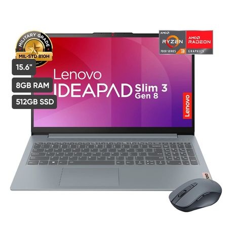 LAPTOP LENOVO IDP3 R3-7320U 8GB RAM DDR5 512GB SSD 15.6 PULG FHD W11