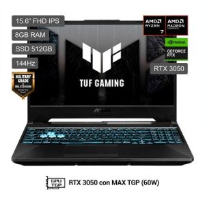 LAPTOP ASUS TUF A15 R7-170 8GB RAM DDR5 512GB SSD 4GB RTX3050 W11