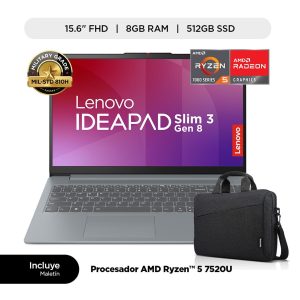 LAPTOP LENOVO IDP3 R5-7520U 8GB RAM DDR5 512GB SSD 15.6 PULG FHD W11