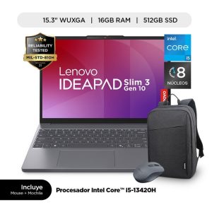 LAPTOP LENOVO IDP3 I5-13420H 16GB RAM DDR5 512GB SSD 15.6 PULG FHD W11