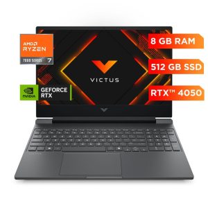 LAPTOP HP VICTUS R7-7445HS 8GB RAM DDR5 512GB SSD 6GB RTX 4050 15.6 PULG FHD 144HZ W11