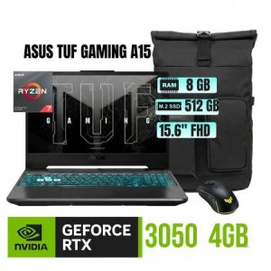 LAPTOP ASUS TUF A15 R7-8845HS 8GB RAM DDR5 512GB SSD 4GB RTX 3050 15.6 PULG FHD 144HZ