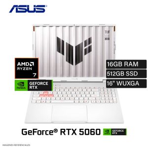LAPTOP ASUS TUF A16 R7-260 16GB DDR5 512GB SSD 8GB RTX 5060 16 PULG WUXGA