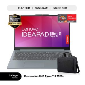 LAPTOP LENOVO R5-7520U 16GB RAM DDR5 512GB SSD 15.6 PULG FHD W11