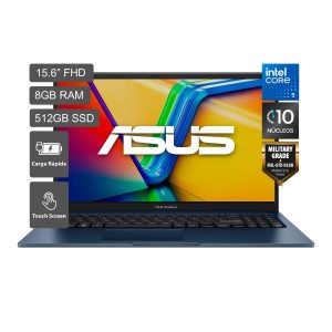 LAPTOP ASUS VIVOBOOK TACTIL CORE 5-120U 8GB RAM DDR5 512GB SSD 15.6 PULG FHD TACTIL W11